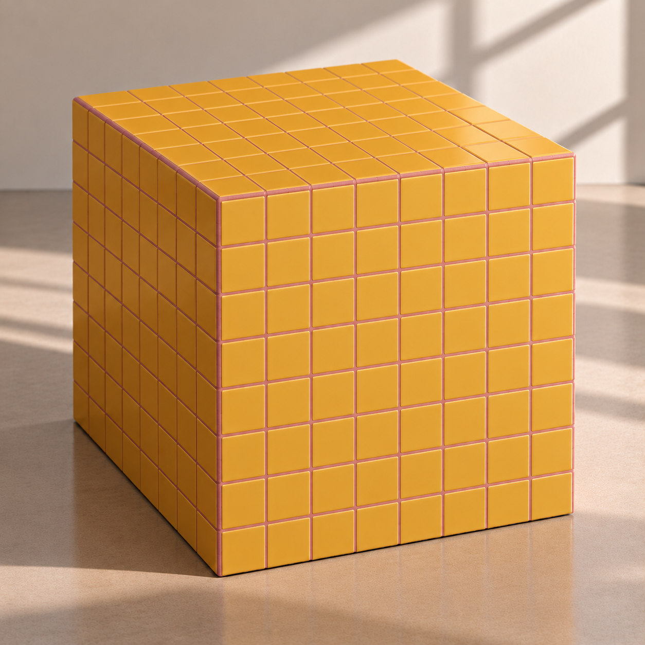 Cube jaune - Joint orange